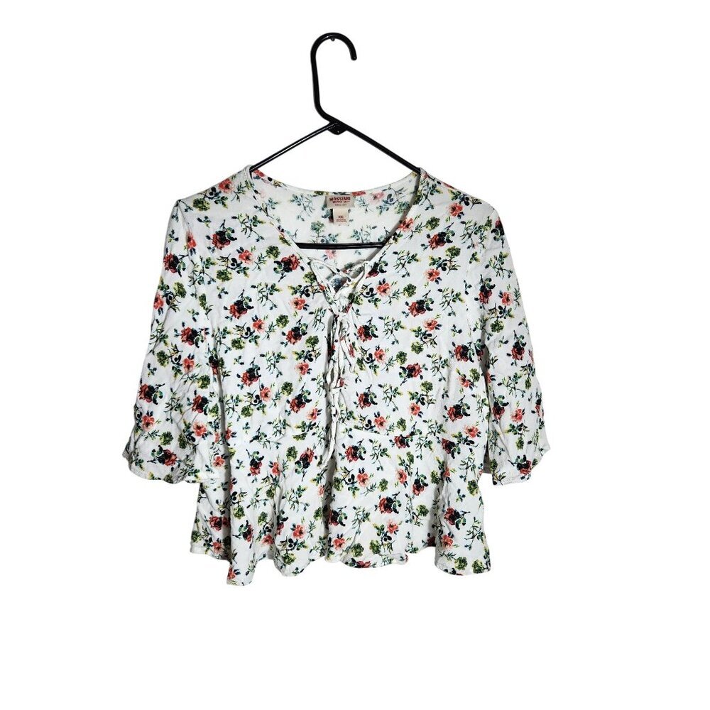 Mossimo Supply Co. Floral Print Rayon Top Womens XXL White Multicolor